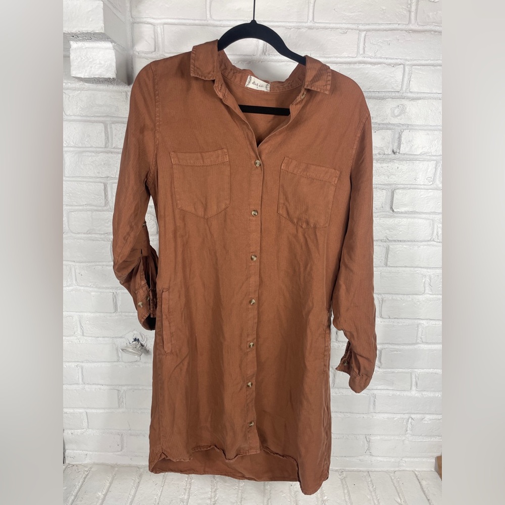 Altar’d State rust lyocell shirt dress Small | fall casual comfy minimalist